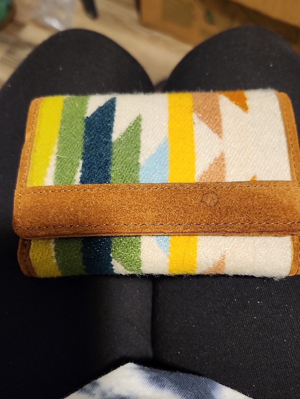 Pendleton Suede-Trim Patterned Tri-Fold Wallet - Multicolor